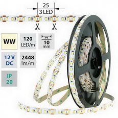 LED pásek SMD2835 WW, 120LED, 50m, 12V, 28,8 W/m