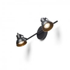 ROSITA II nástěnná černá/zlatá 230V LED GU10 2x9W RENDL R12510