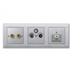 Merten Centrální deska 1xRJ45 System M Aluminium SCHNEIDER MTN298360