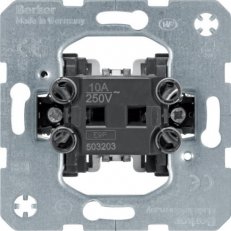 Kolébkové tlačítko řaz. 1/1, 10A, 250V, NO + NC, modul přístroje BERKER 503203