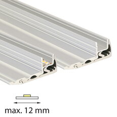 Nášlapný hliníkový profil BL 59x22 mm stříbrná barva čirý difuzor komplet 2 m