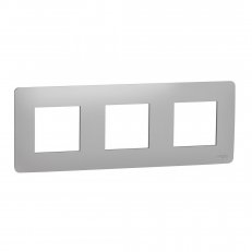 Krycí rámeček NOVÁ UNICA STUDIO trojnásobný, Aluminium SCHNEIDER NU200630
