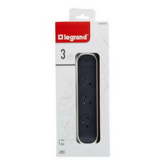 PRODLUŽOVACÍ PŘÍVOD 3X2P+T, VYP/ZAP, KABEL 3 M, BÍLÁ/TMAVĚ ŠEDÁ LEGRAND 049458