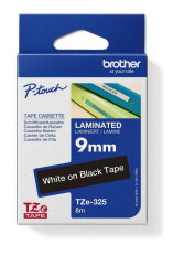 Páska BROTHER TZe-325, černá/bílá (9mm Laminované)