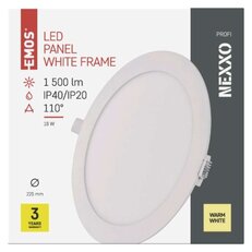 LED vestavné svítidlo NEXXO, kruhové, bílé, 18W, teplá bílá EMOS ZD1144