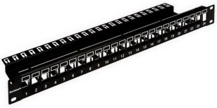 19''patchpanel Amparo pro 24 keystone,neosazený,1U,černý SCHRACK HSER0240SP