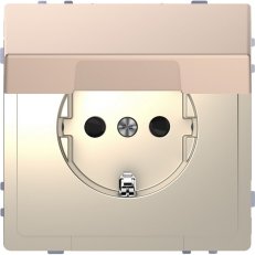 Zásuvka Merten D-Life 250V/16A SCHUKO IP20 kov Brushed Gold MTN2310-6051