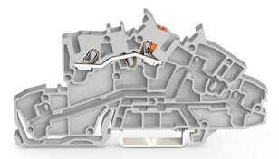 Instalační patrová svorka, s ovládacími otvory a tlačítkem, 2,5 mm2, Šedá