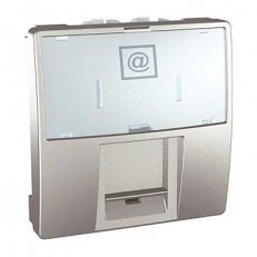 Unica Zásuvka datová 1xRJ45 S-One kat.5e UTP 2M Aluminium SCHNEIDER MGU3.411.30