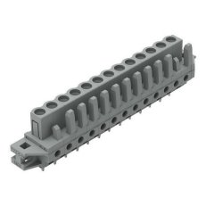 Pružinová svorkovnice THT rovná 5 mm šedá 13pól. WAGO 232-143/031-000