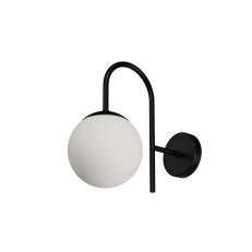 Přisazené svítidlo se skleněným stínidlem OSMONT ANCHA 1 7W IP40 E27 černá