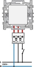 Orientační světlo LED 230V, bílé s nouzovou baterií NIKO 170-38010