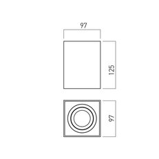 XBRIX SQ. ADJ. CEILING FITTING GU10/PAR1