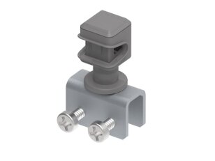 Držák vedení na drážku s plastovým úchytem na drát 8mm, StZn/plast 404712