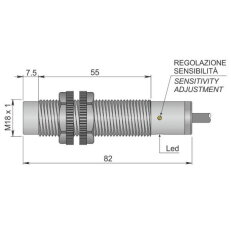 Kapacitní senzor d18 mm - Atex prach AECO SC18SP-AE10 NC AD3
