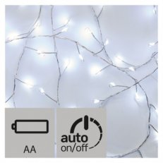 LED vánoční řetěz nano - ježek, 2,4m, studená bílá, časovač
