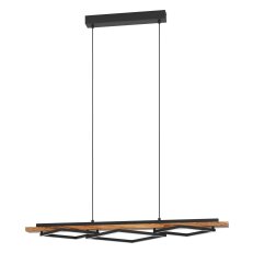 Závěsné svítidlo BOYAL LED 42W IP20 černá/dřevo EGLO 901933