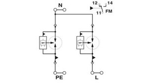 Kombinovaný svodič typ 1+2 FLT-SEC-P-T1-1S-350/25-FM PHOENIX CONTACT 2905415