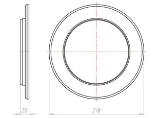 Přední kryt, HaloX 180, průměr 145 mm, do betonu KAISER 1282-04