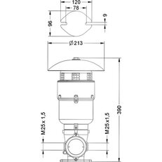 Motorová siréna EX 065 SCT (ATEX EX-D) 240V, ACDC, IP66, 112 dB, červená 62243