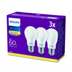 Philips LED žárovka sada 3ks 9-60W E27 806lm A60 2700K