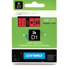 S0720870 45807 DYMO páska D1 plastová 19mm,černý tisk/červený podklad,návin 7m