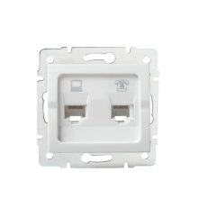 Zásuvka datová-telefonní LOGI RJ45Cat 5e + RJ11 25112 Kanlux bílá