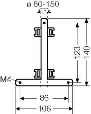 Upevnění na sloupek KV MB 4, pro vnější upevnění skříně HENSEL KV MB 4