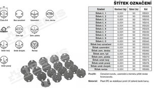 Štítek označení č.1 (plast) TREMIS VS001