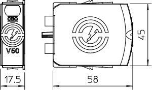 V50-0-280 Vrchní díl V50 280 V OBO 5093508