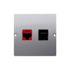 Telefonní zásuvka RJ12 + počítačová zásuvka RJ45 kat. 5e, Stříbro BM5T.02/43