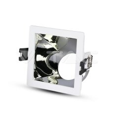GU10 Fitting White+Chorme Square, VT-875 V-TAC SKU3168