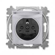 ABB LEVIT M Zásuvka s ochr. kolíkem titanová/kouřová černá 5519H-A02397 70
