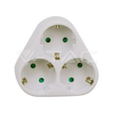 3 Ways Adapter With Earthing Contact 10/