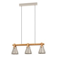 Závěsné svítidlo CAWTON 3xE27 matná ocel/rustikal 3X40W IP20 EGLO 43952