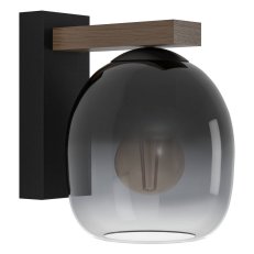 Nástěnné svítidlo FILAGO E27 černá/dřevo/černá 1X40W IP20 EGLO 900826