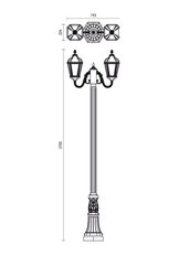 Sloupkové svítidlo ESSEN ST H270 E27 2X70W IP44 BR REDO 9663