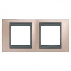 Unica Top Krycí rámeček dvojnásobný, Onyx Copper/Grafit SCHNEIDER MGU66.004.296