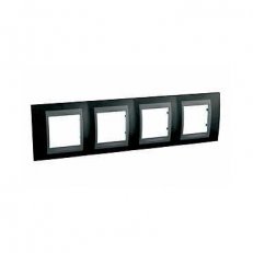 Unica Top Krycí rámeček čtyřnásobný Rhodium Black/Grafit SCHNEIDER MGU66.008.293