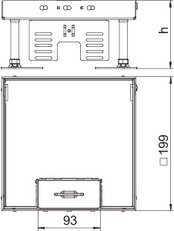 OBO RKSN2 4 VS 20 Čtvercová kazeta se šňůrovým vývodem 200x200mm Nerez ocel