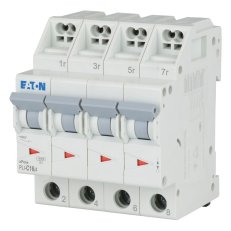 PLI-C16/4 Jistič PLI (bezšroubové svorky nahoře) char C 4-pólový 10kA 16A 101363