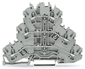 Svorka pro moduly třípatrová s diodou 1N4007 šedá 2,5mm2 WAGO 2002-3211/1000-676