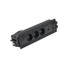 Mediaport Indesk: 2x 250 V typ E + USB nabíječka (typ C) kabel černý :5025