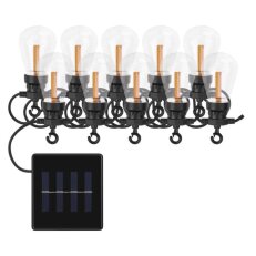 LED řetěz se solárním panelem  10x párty žárovky 5 m venkovní i vnitřní vintage