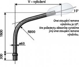V 3/76 - 1500/90 výložník obloukový