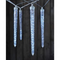 LED vánoční girlanda - 10x rampouch, studená bílá