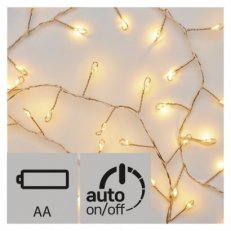 LED vánoční řetěz nano - ježek, 2,4m, jantarová, časovač