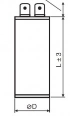 Mot. kondenzátor 20uF j.faston 6,3mm