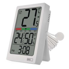 Digitální teploměr s vlhkoměrem, drátové čidlo, budík EMOS E0558P