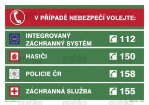 Grafiko E004-01.SC E004-01.SC Důležitá telefonní čísla
